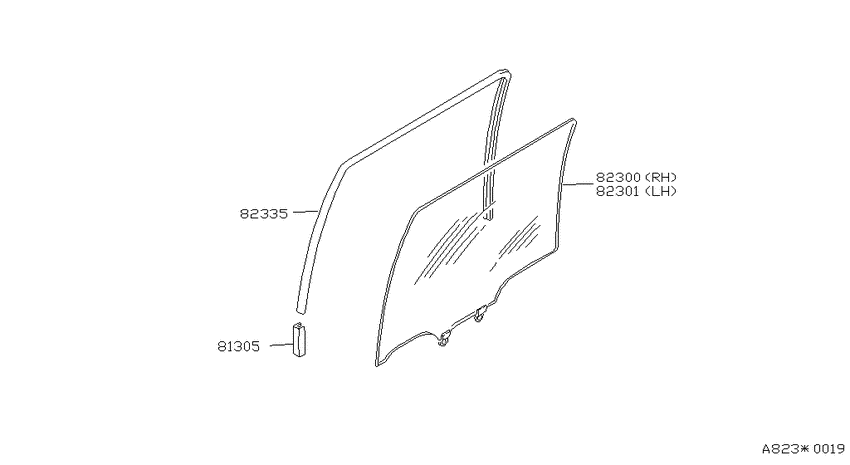 Rear door window & regulator