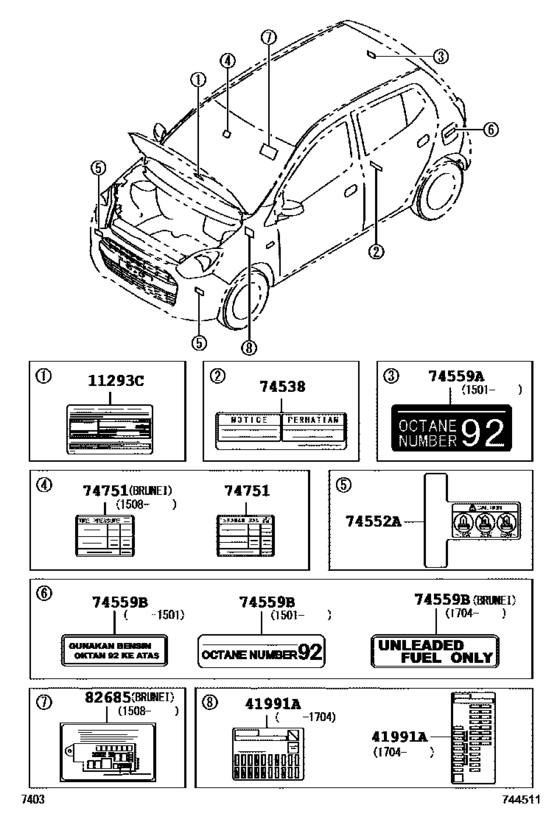 Caution Plate (Exterior & Interior)