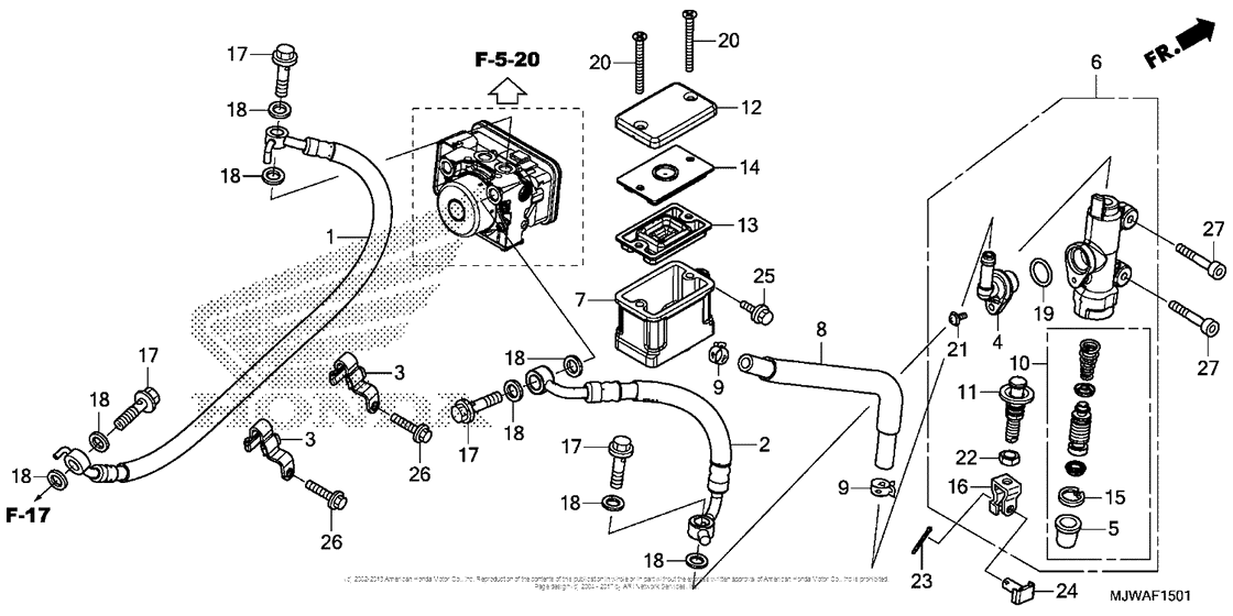 Rear Brake Master Cylinder (Cbr500Ra)