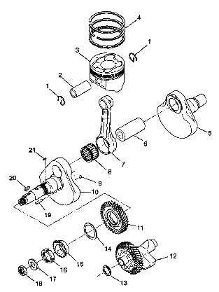 Crankshaft and piston