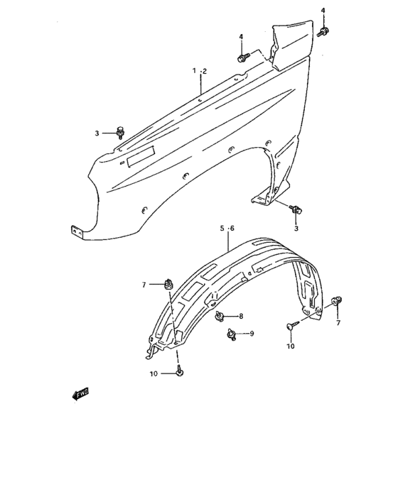 Front fender and lining