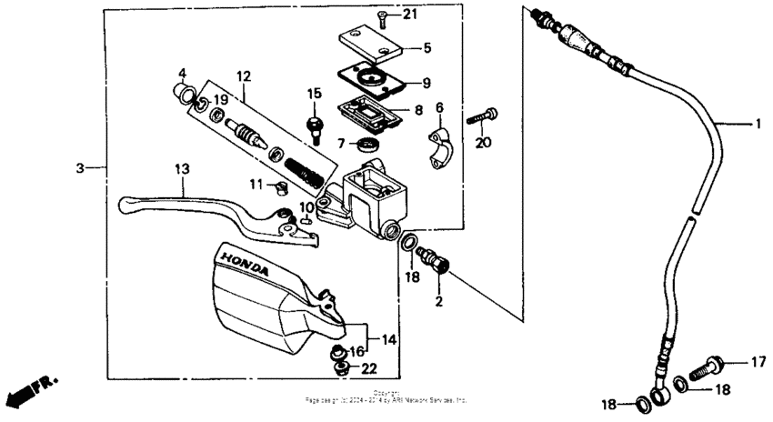 Front brake master cylinder 84-85