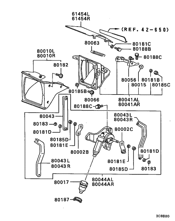 Headlamp pop up device