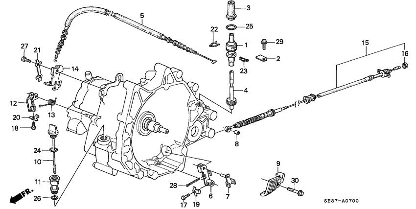 Control lever/ control wire