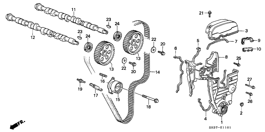 Camshaft/timing belt