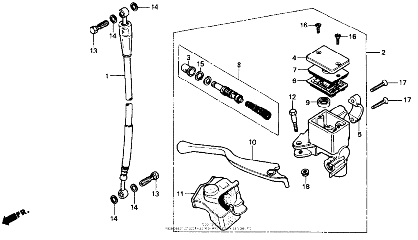 Front brake master cylinder