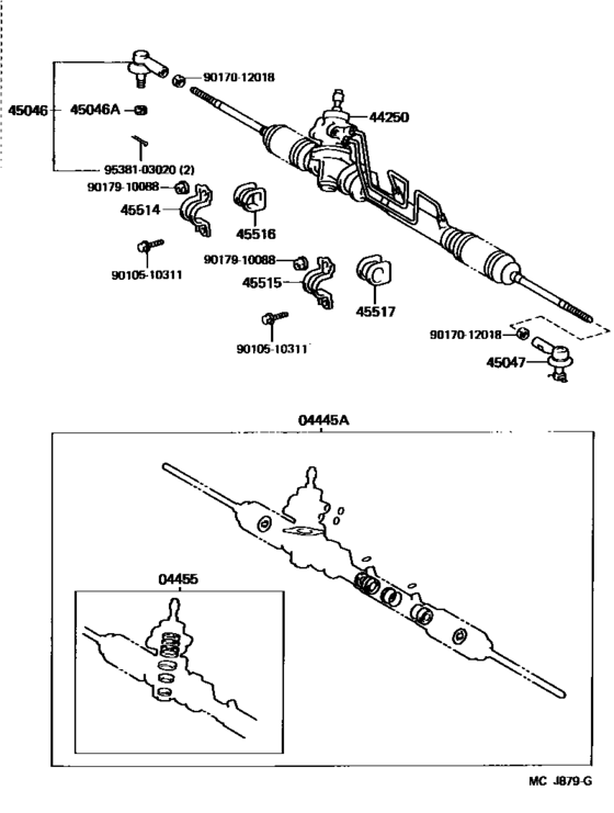 Front Steering Gear & Link for 1992 - 1994 Toyota STARLET EP82 | Japan ...