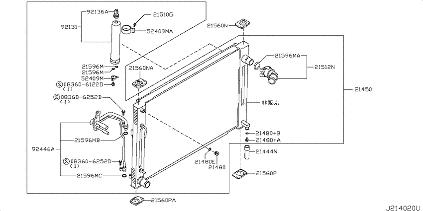 Radiator, shroud & fitting