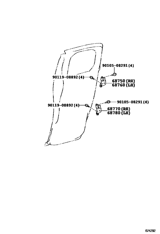Rear Door Window Regulator & Hinge