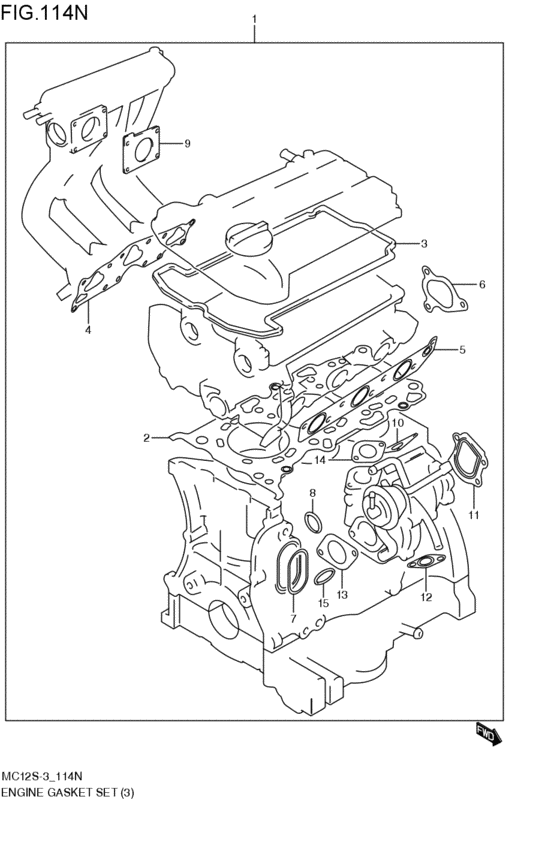 engine gasket set for 2000 2011 Suzuki WAGON R/PLUS/SOLIO/WIDE MC22S
