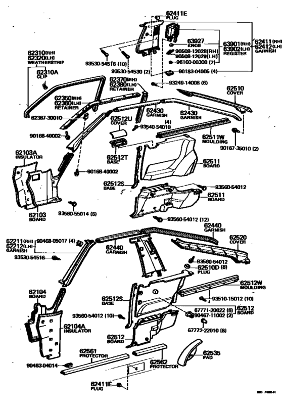 Inside Trim Board & Door Opening Trim Moulding for 1977 - 1981 Toyota ...