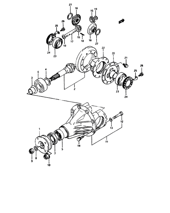 Front differential gear