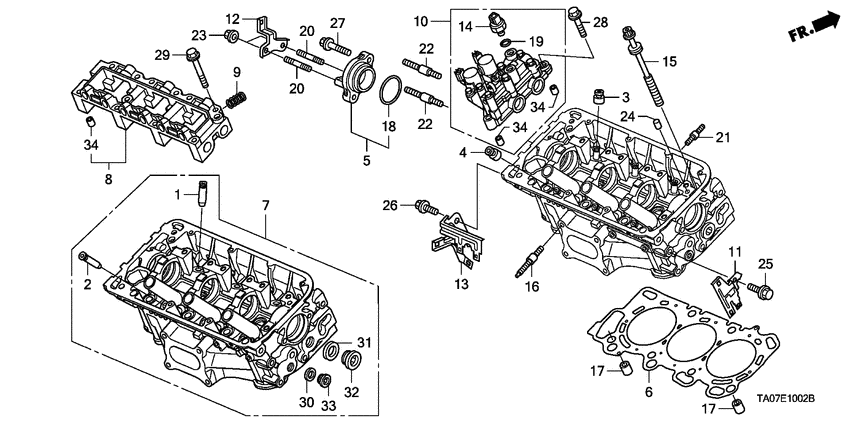 Rear cylinder head