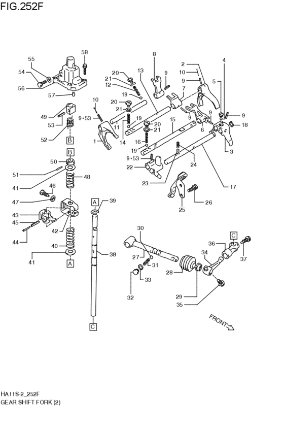 mt - gearlever fork