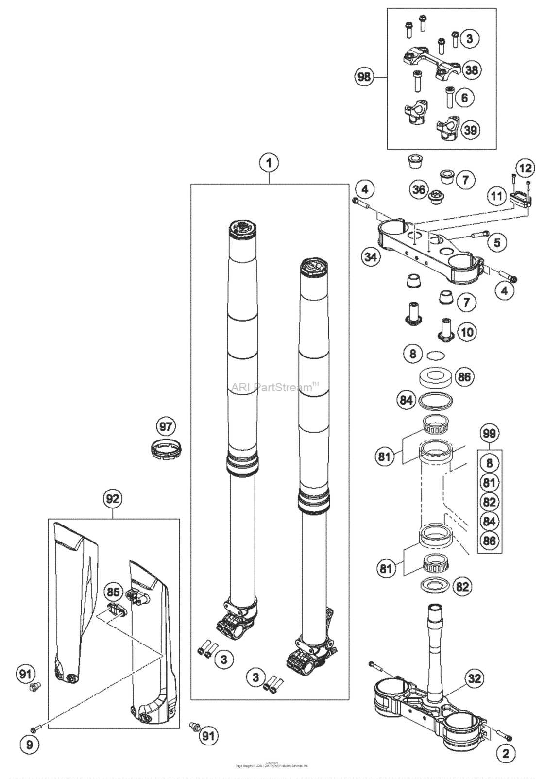 Front Fork, Triple Clamp