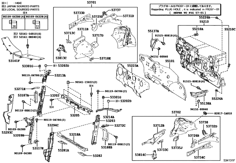 Front Fender Apron & Dash Panel