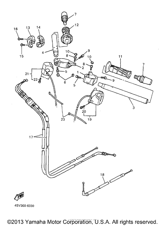 Steering handle cable