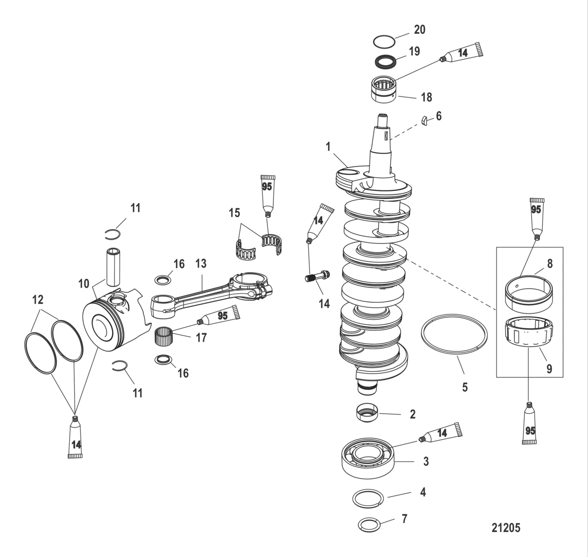 Crankshaft, Pistons And Connecting Rods 250