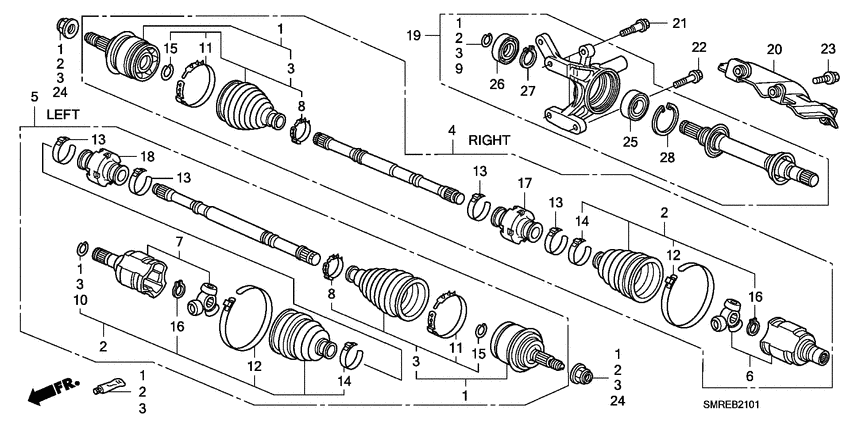 Front driveshaft/ half shaft