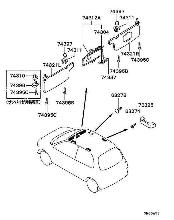 Mirror,grips & sunvisor