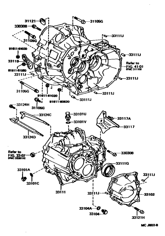 Clutch Housing & Transmission Case (Mtm) for 1989 1999 Toyota MR 2