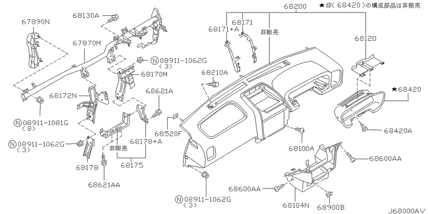 Instrument panel, pad & cluster lid