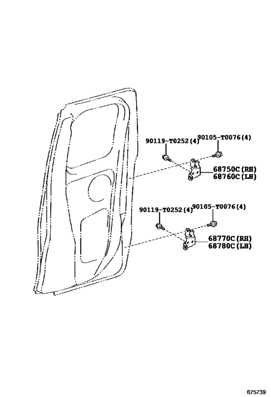 Rear Door Window Regulator & Hinge