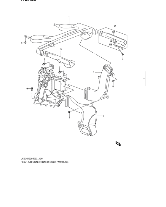 Rear air conditioner duct