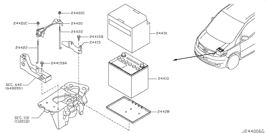 Battery & battery mounting