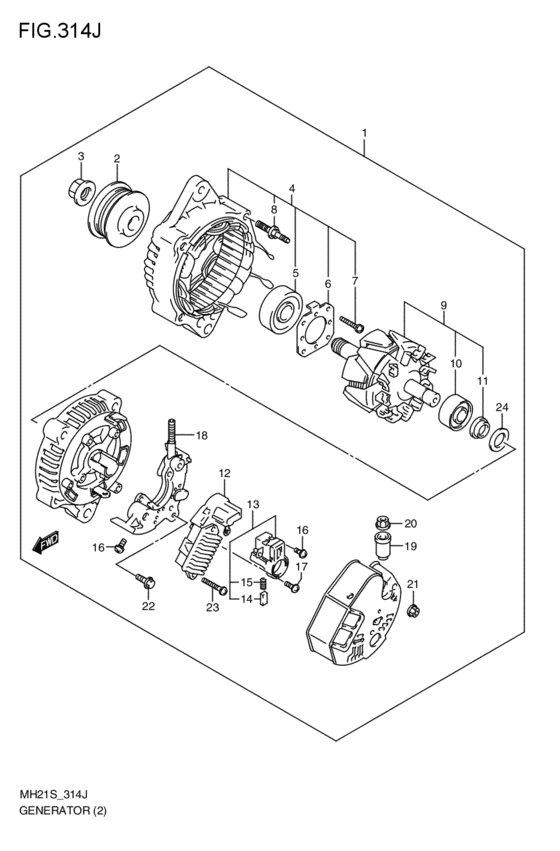 generator for 2003 2011 Suzuki WAGON R/PLUS/SOLIO/WIDE MH21S Japan sales region, , 49289069595