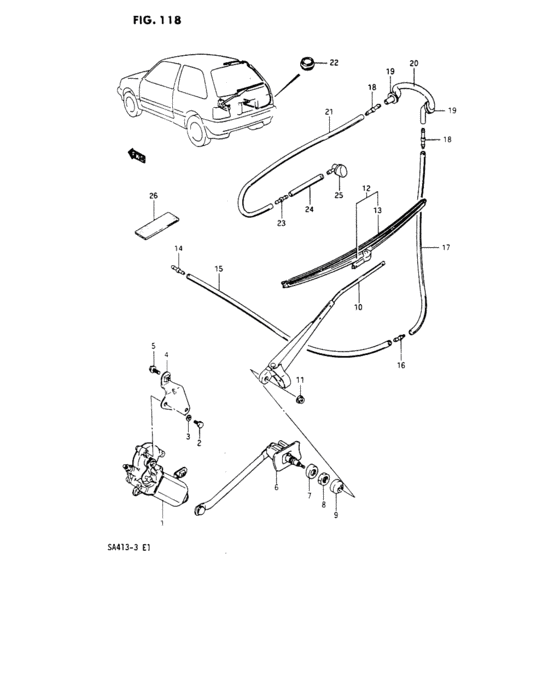 Rear windshield wiper