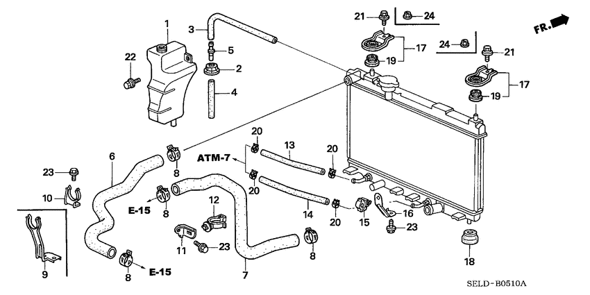 Radiator hose/ reserve tank