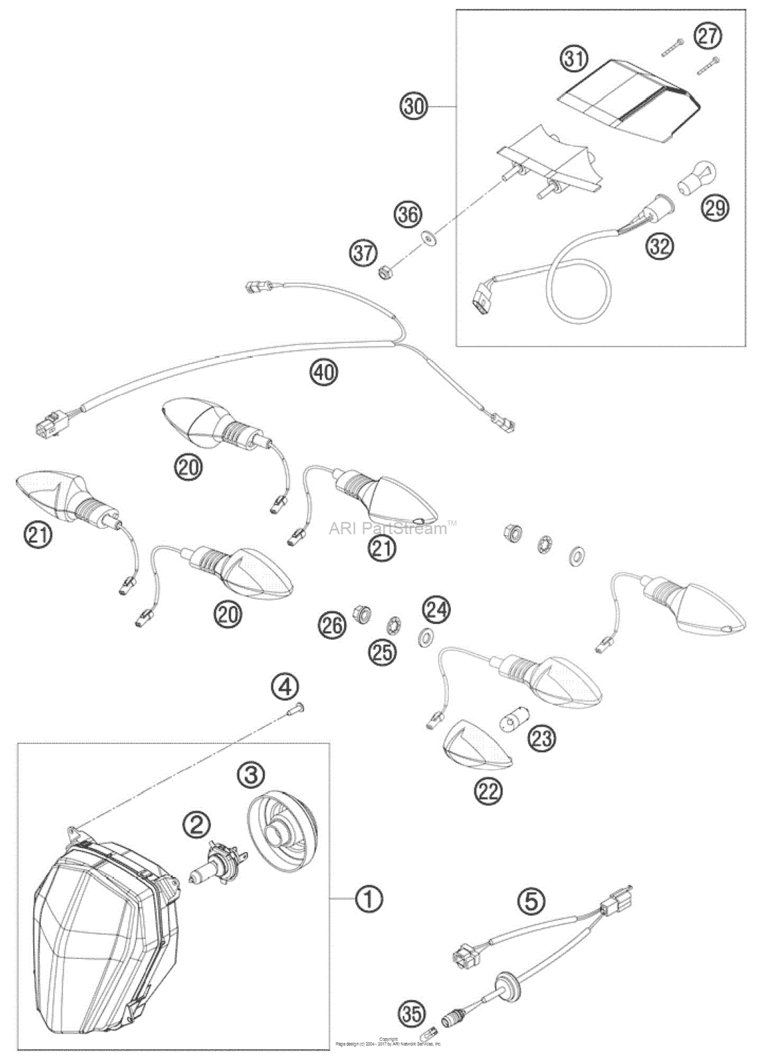 Lighting System для KTM 690, год: 2010. OEM запчасти - Мегазип (регион  продаж - US/EU, ,18107685-940752)