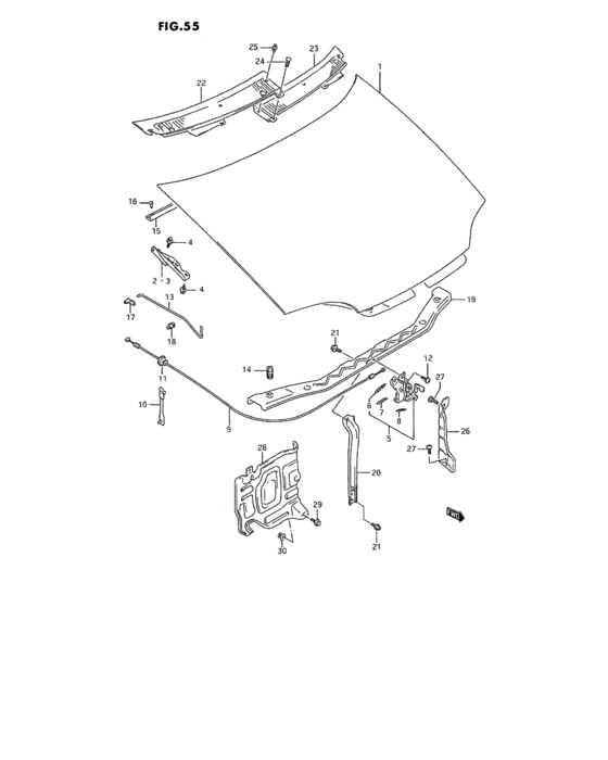 Front hood panel