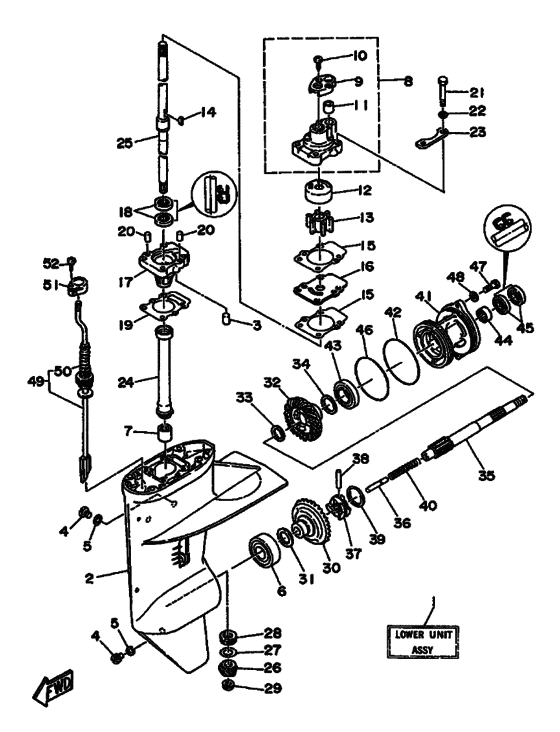 Lower casing & drive