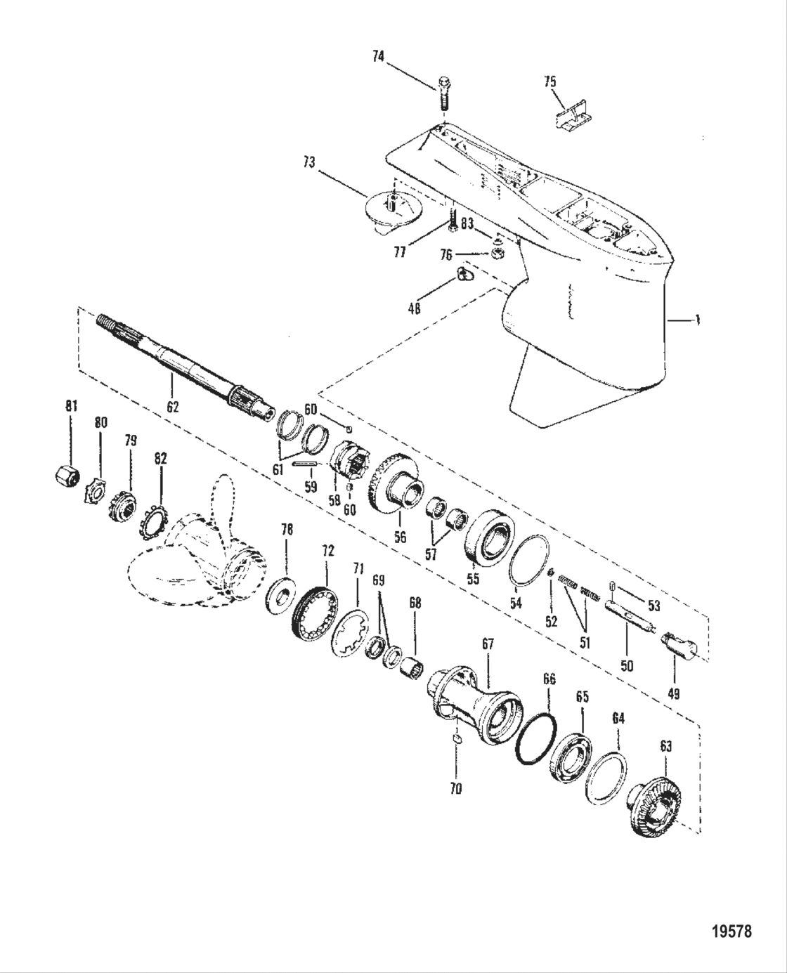 Gear Housing Propeller Shaft - Standard-135/150/175/200