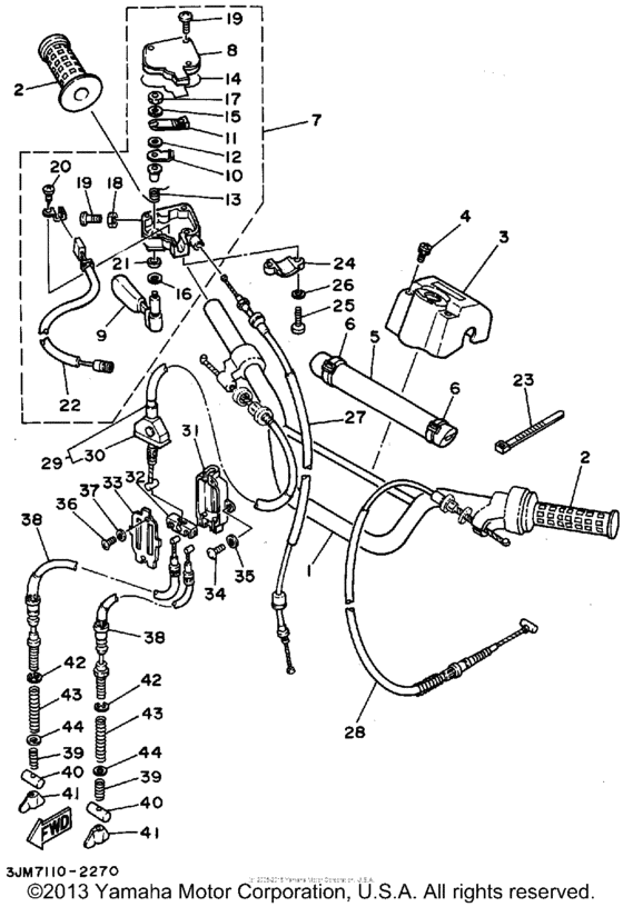 Steering handle & cable