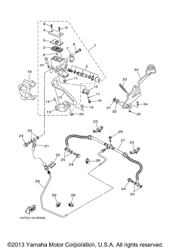 Rear master cylinder