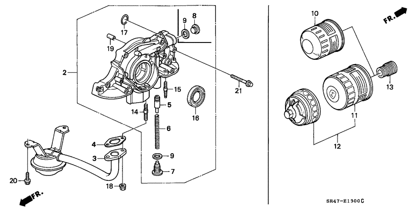 Oil pump/oil strainer
