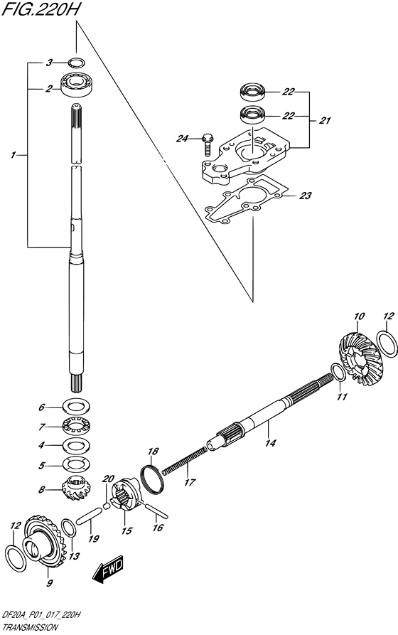 Запчасти suzuki df15a