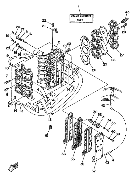 Cylinder. crankcase