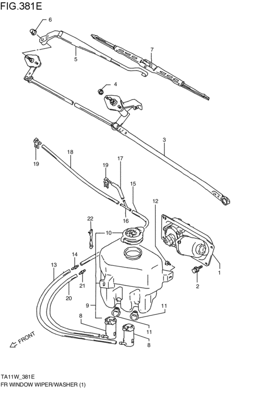 front wind windshield wiper / washer