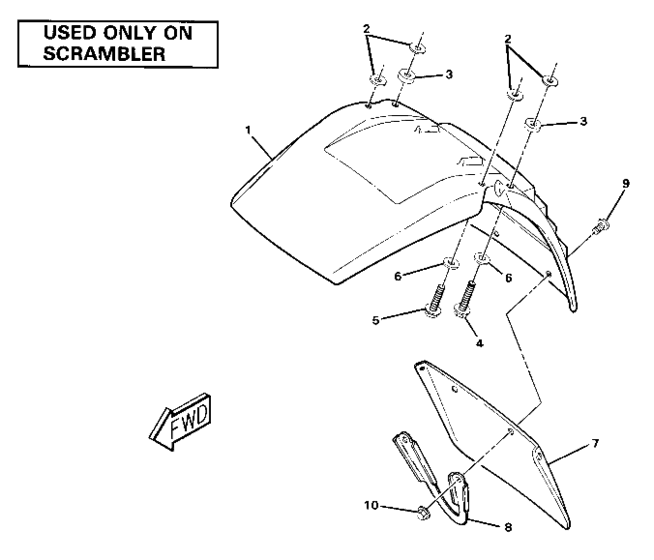 Front fender-scrambler.