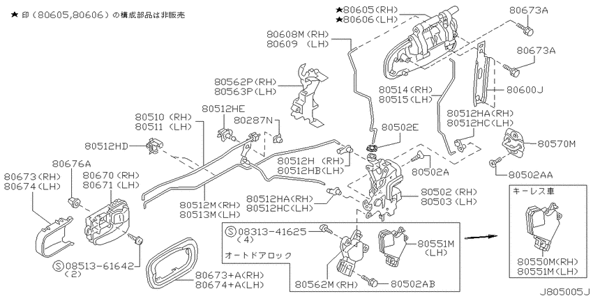 Front door lock & handle
