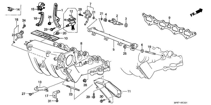 Fuel injector/ intake manifold