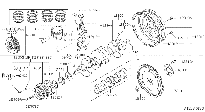 Piston,crankshaft & flywheel