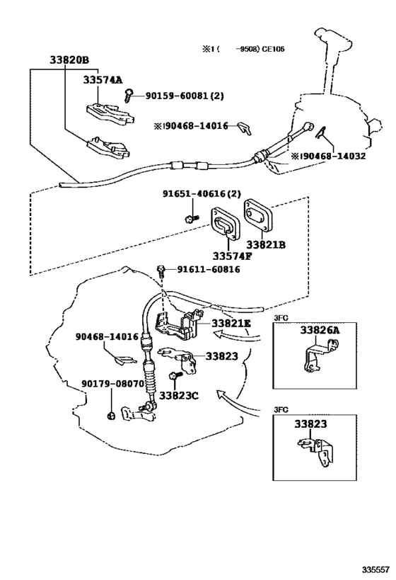 Shift Lever & Retainer for 1991 - 2000 Toyota COROLLA AE100 | Japan