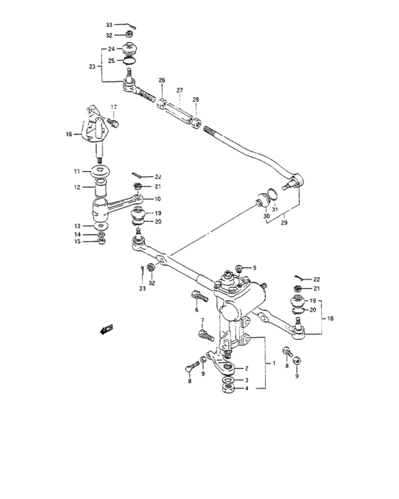 Steering link and gear box
