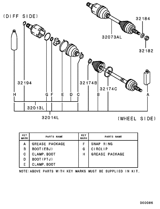 Front axle drive shaft