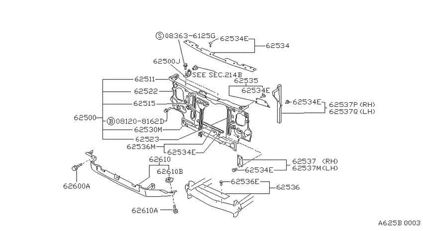 Front apron & radiator core support